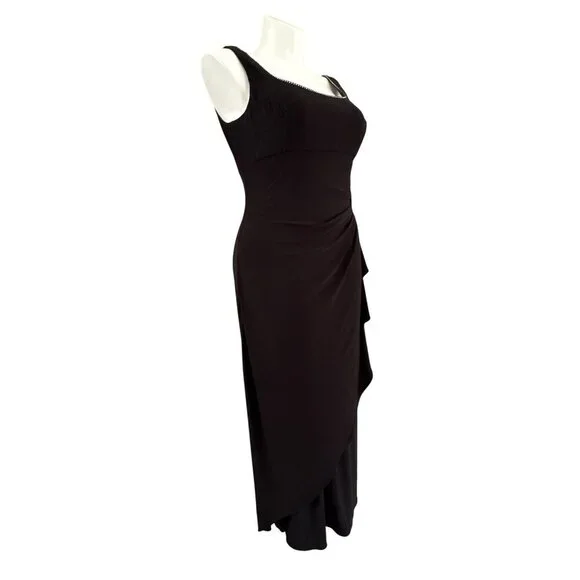 Alex Evenings Black Diamond Rhinestone Trim Bolero Jacket Dress, Women's  Size 14